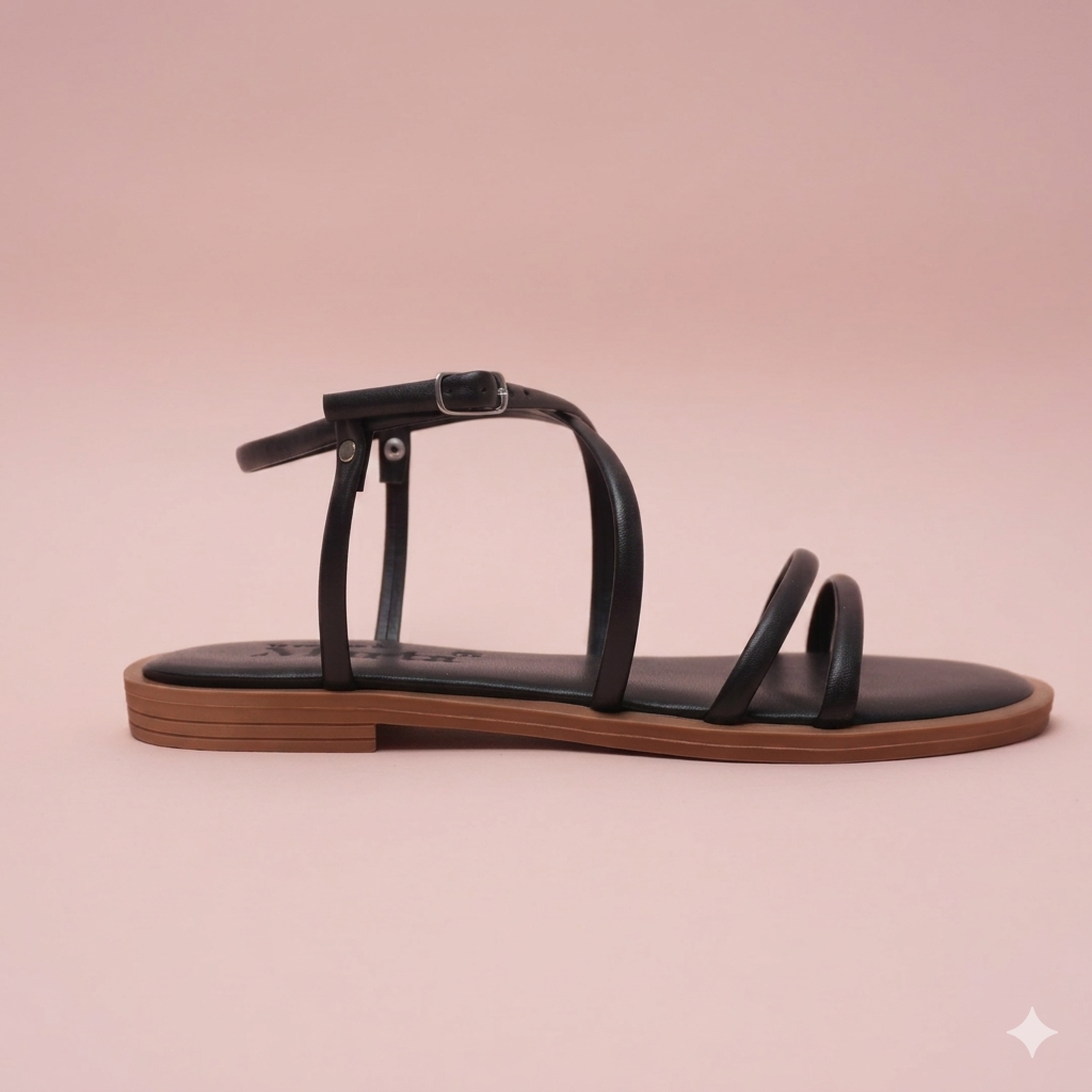 Ostia Black Sandal