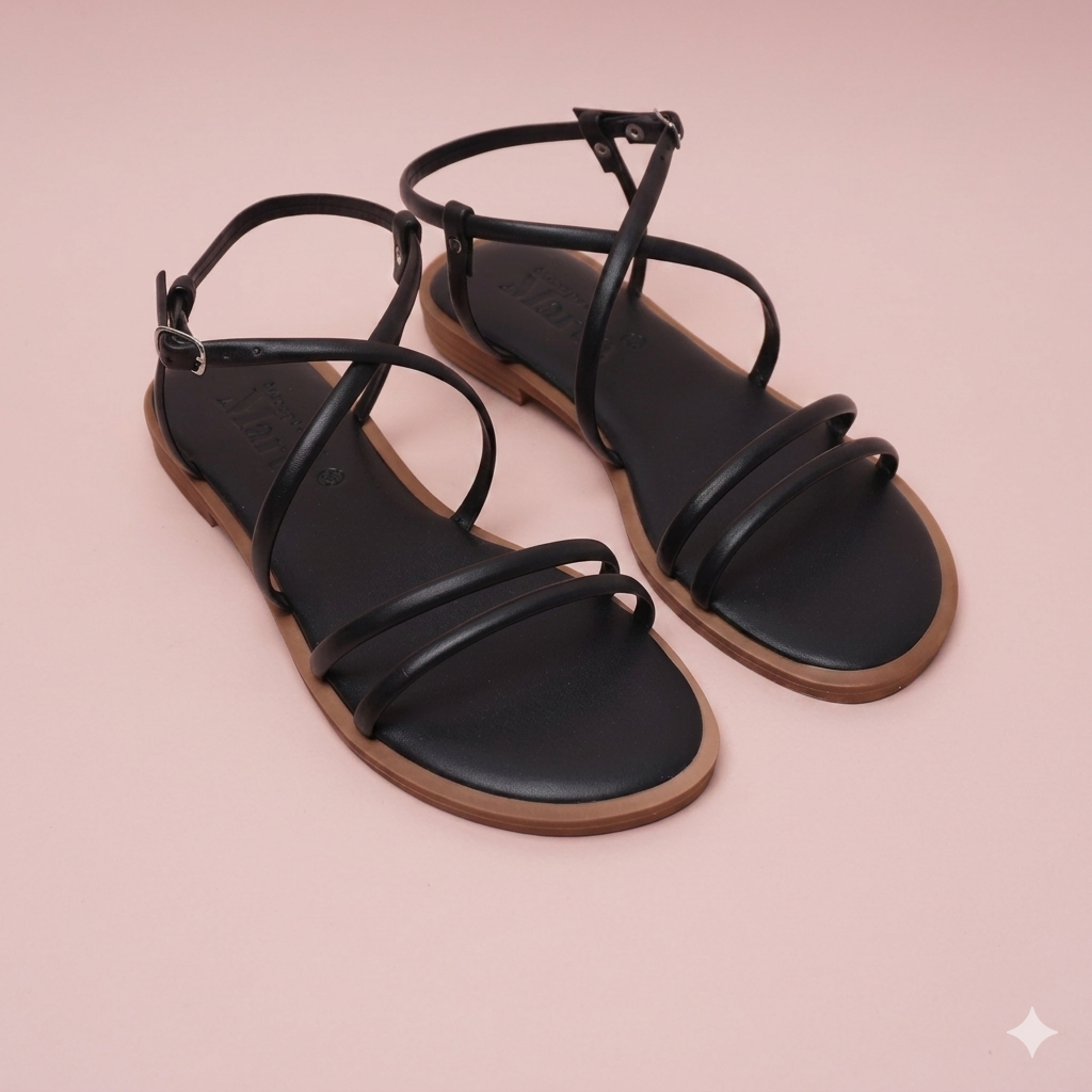 Ostia Black Sandal