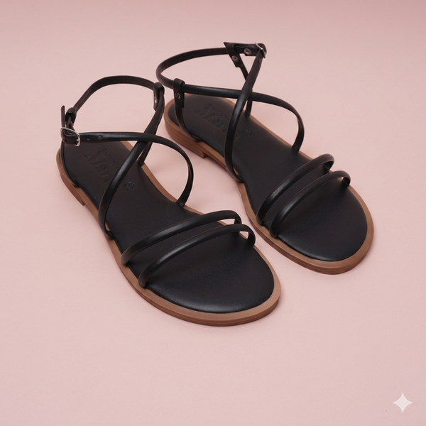 Ostia Black Sandal