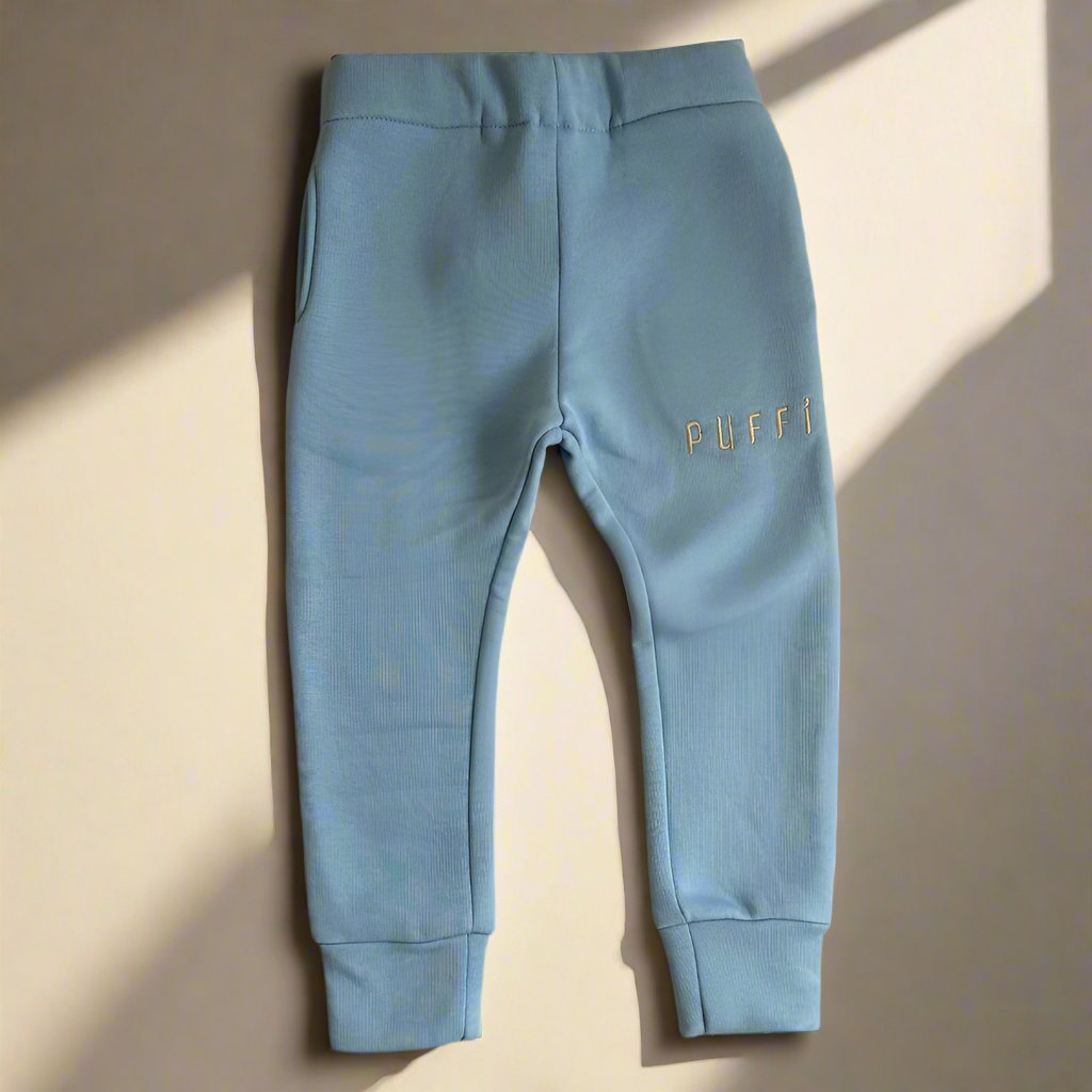 Otroška hlače - Sweatpants debele BABY BLUE - PUFFI