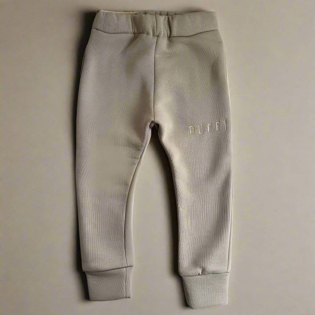 Otroška hlače - Sweatpants debele BEIGE - PUFFI