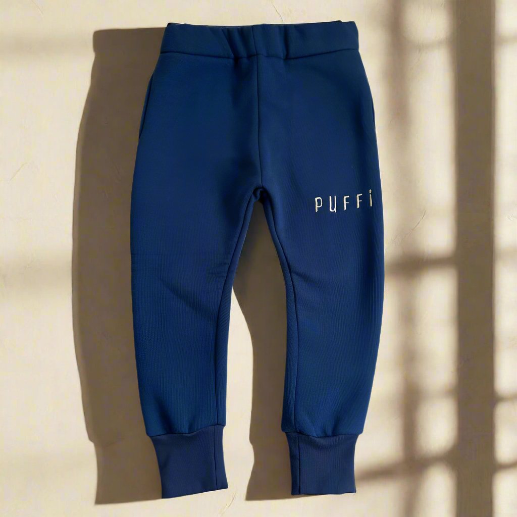 Otroška hlače - Sweatpants debele NAVY - PUFFI