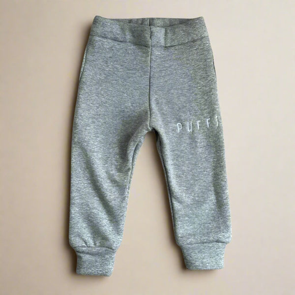 Otroška hlače - Sweatpants debele SIVA MELANGE - PUFFI