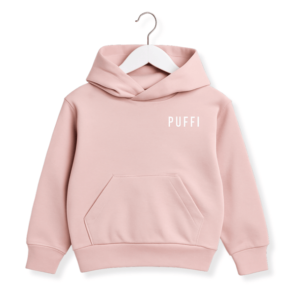 Otroška jopa Hoodie - Puder roza - PUFFI