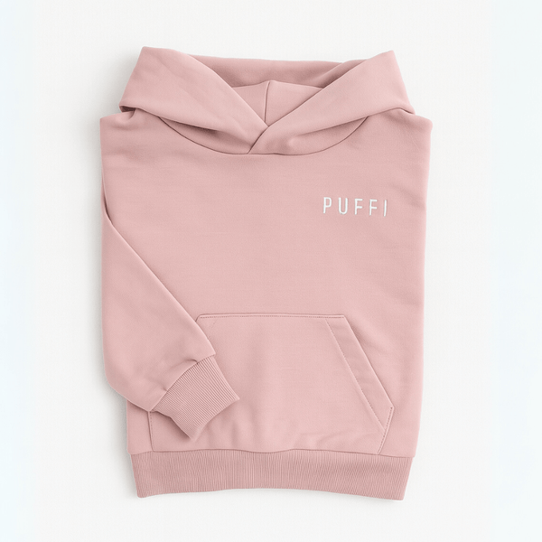 Otroška jopa Hoodie - Puder roza - PUFFI