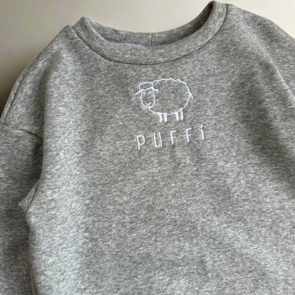 Otroška jopa - Sweatshirt debela SIVA MELANGE - PUFFI