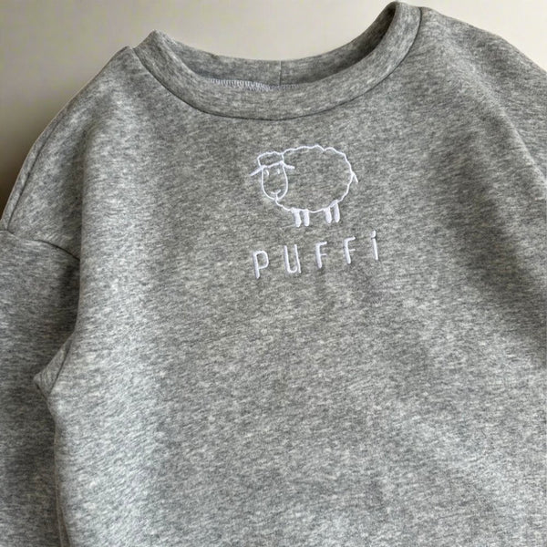 Otroška jopa - Sweatshirt debela SIVA MELANGE - PUFFI