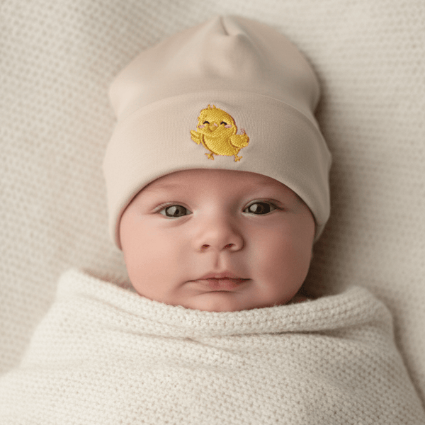 Otroška kapa Beanie - Piščanček - PUFFI