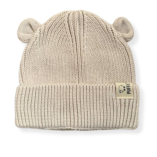 Otroška kapa Knitted Medo - Bež - PUFFI