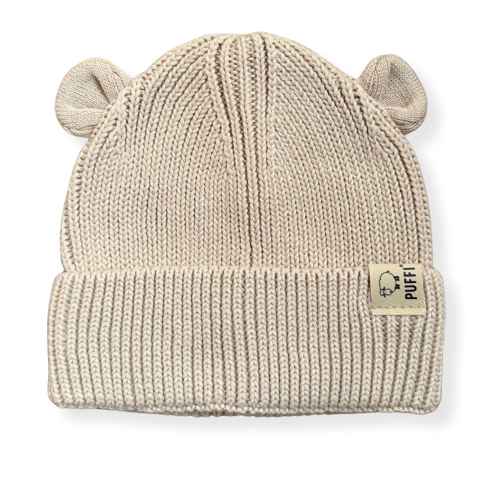 Otroška kapa Knitted Medo - Bež - PUFFI