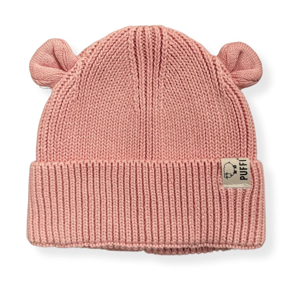 Otroška kapa Knitted Medo - Roza - PUFFI