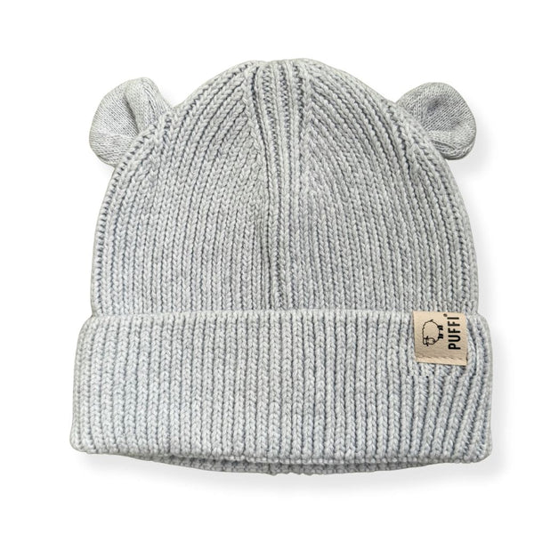 Otroška kapa Knitted Medo - Siva - PUFFI