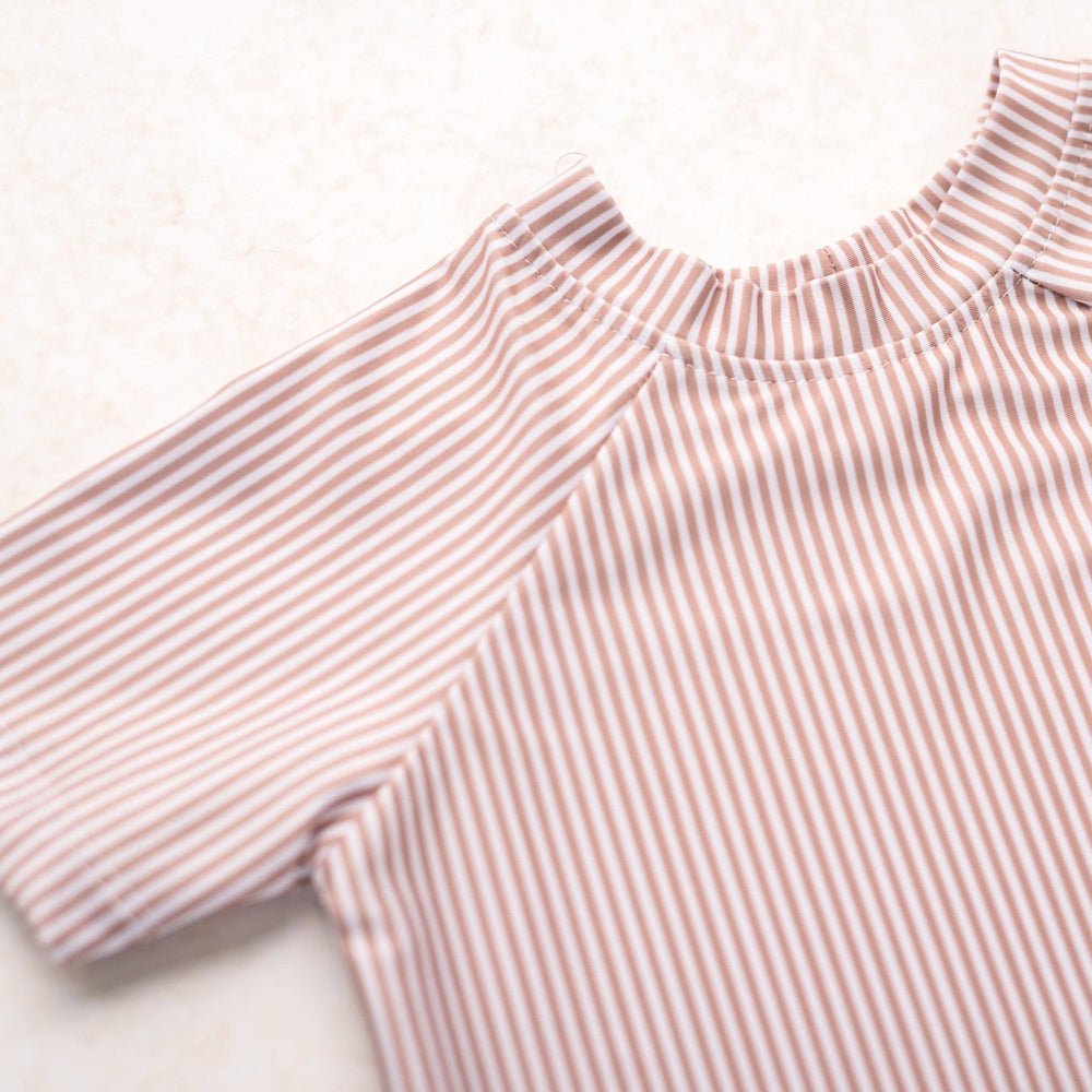 Otroška kopalna majica z UV zaščito, Stripes UPF50+ - PUFFI