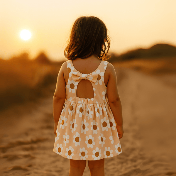 Otroška oblekica blossom, Ribbed Big Daisy - PUFFI