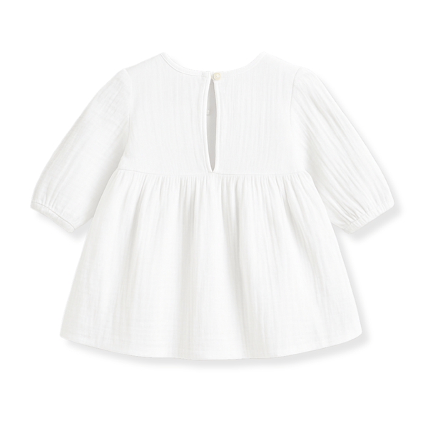 Otroška oblekica muslin - Bela - PUFFI