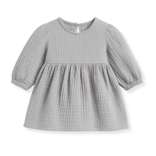Otroška oblekica muslin - SIVA - PUFFI