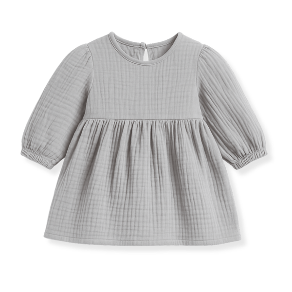 Otroška oblekica muslin - SIVA - PUFFI