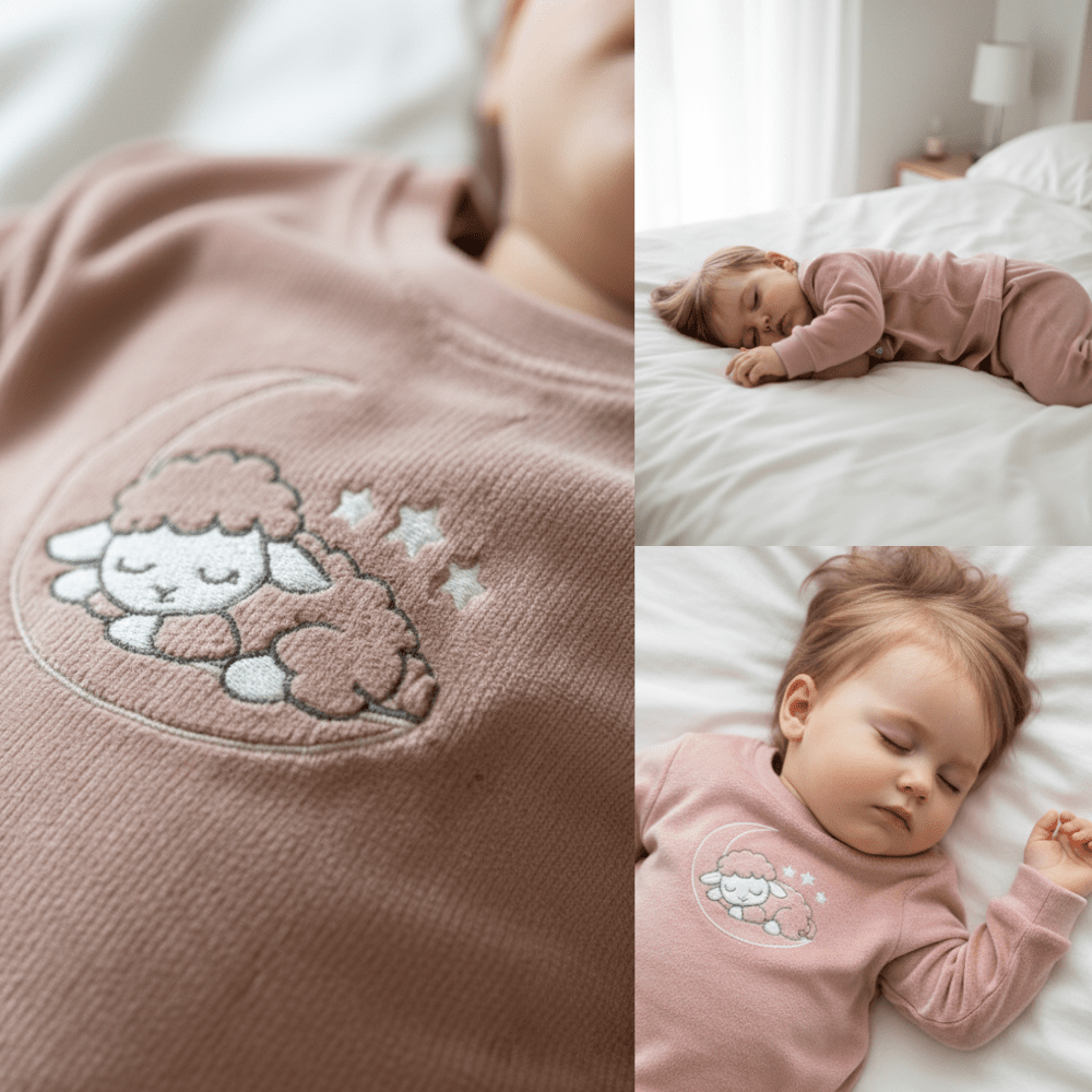 Otroška pižama iz velurja - Dusty Pink - PUFFI