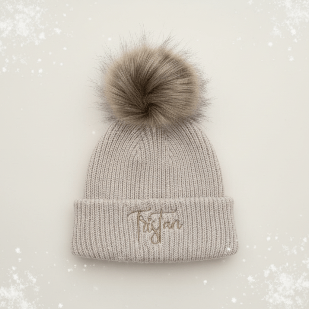 Otroška zimska kapa - PERSONALIZIRANA - PUFFI