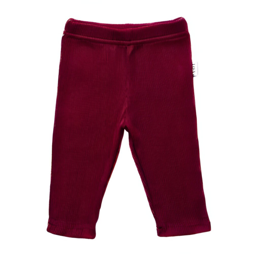 Otroške hlače LEGGINS - ribbed Bordo Rdeča - PUFFI