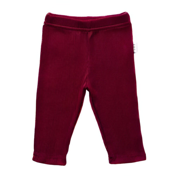 Otroške hlače LEGGINS - ribbed Bordo Rdeča - PUFFI