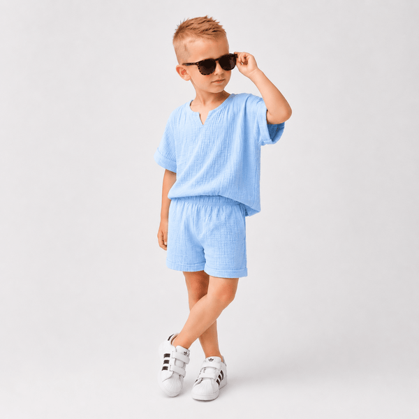 Otroške kratke hlače Breeze - Sky Blue - PUFFI