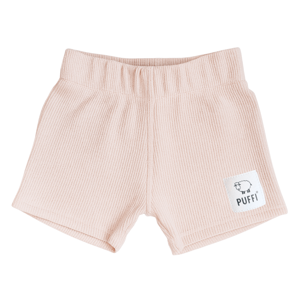 Otroške kratke hlače STRETCH WAFFLE PUDER ROZA - PUFFI