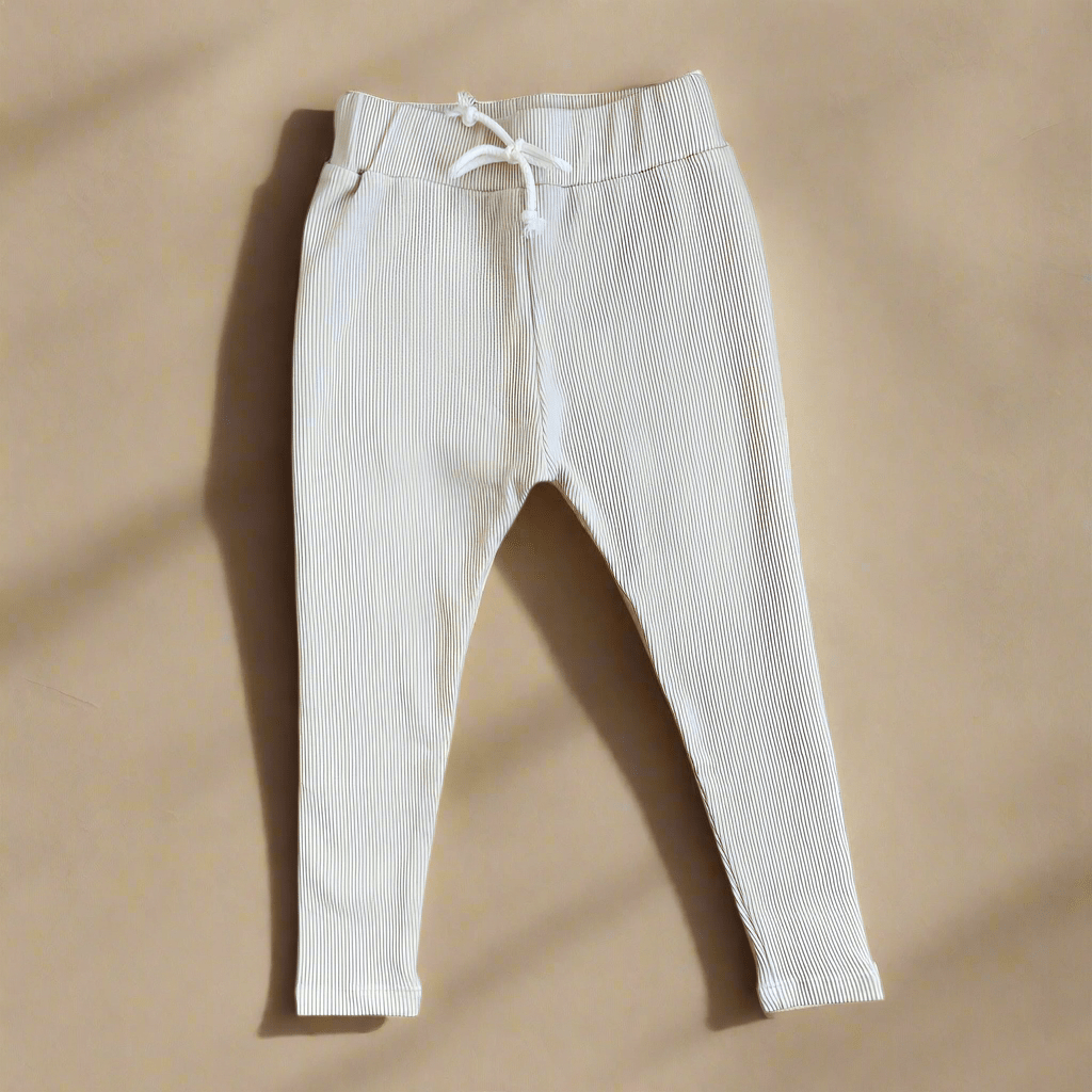 Otroške Rebraste Pajkice - Bež - PUFFI