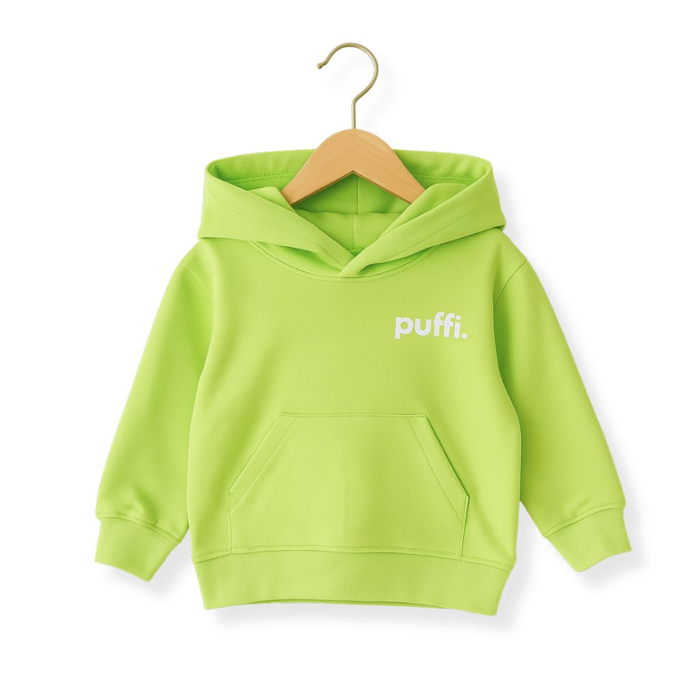 Otroški outfit neon hoodie Puffi