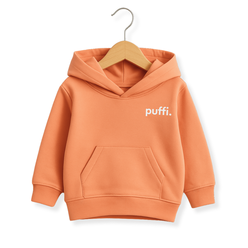 Otroški hoodie Puffi BREEZE peach na otroku