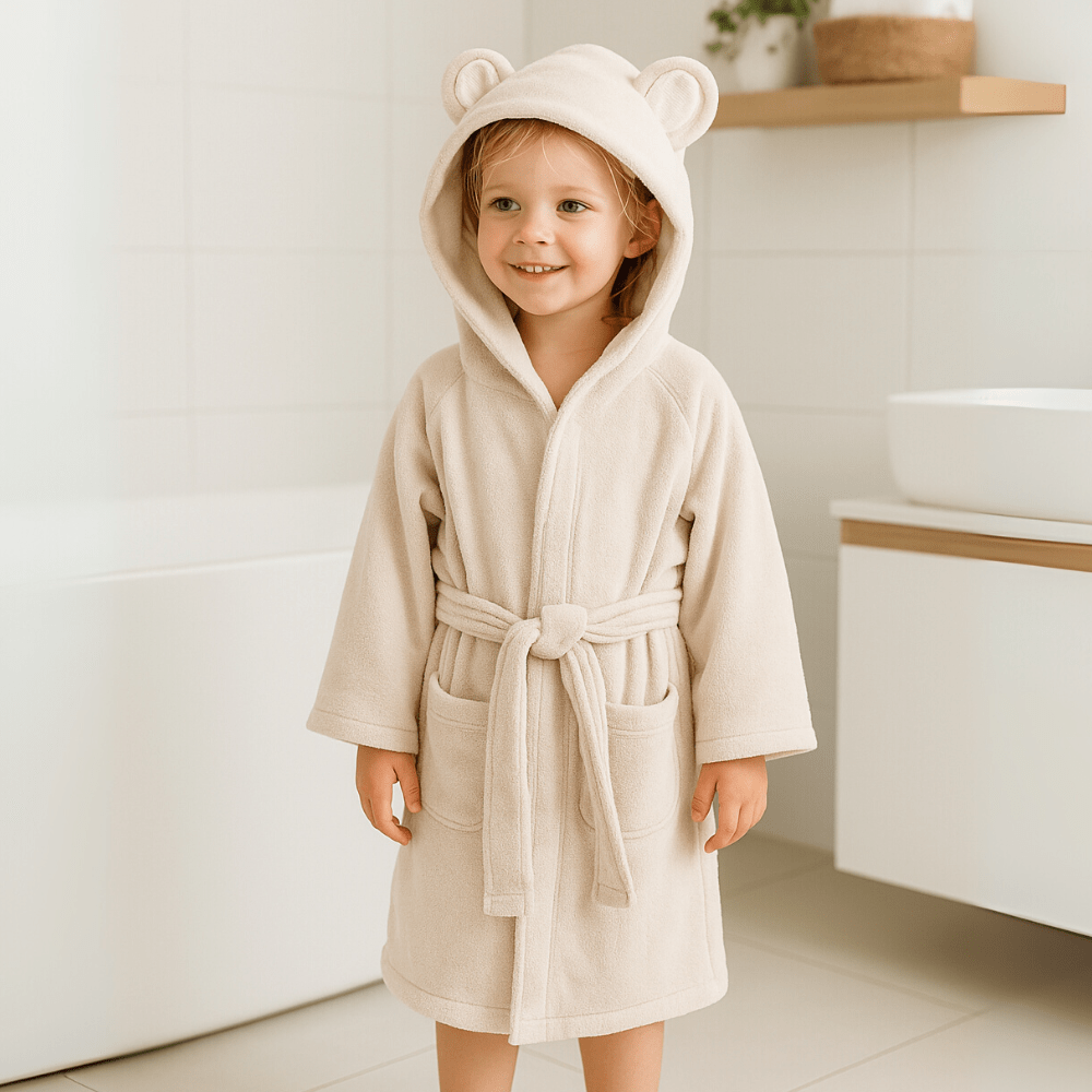 Otroški Kopalni plašč - BEŽ - PUFFI