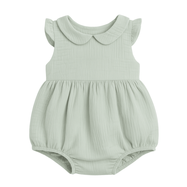 Otroški muslin romper z naborki - Mint - PUFFI