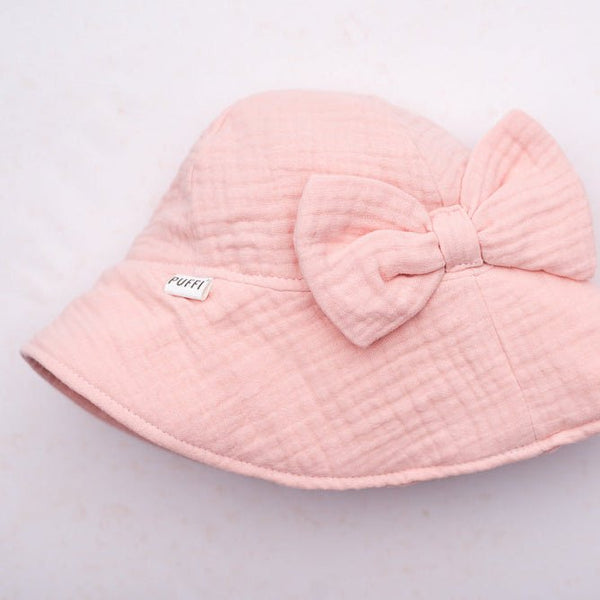 Otroški poletni klobuček z mašno, Rose - PUFFI