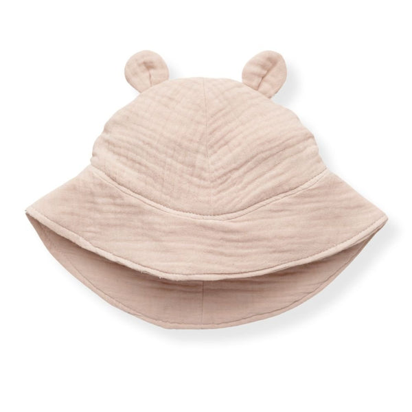 Otroški poletni klobuček z ušeski, Beige - PUFFI