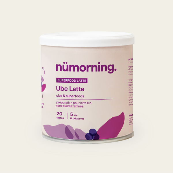 Pot de 125g de mélange pour ube latte bio de la marque nümorning