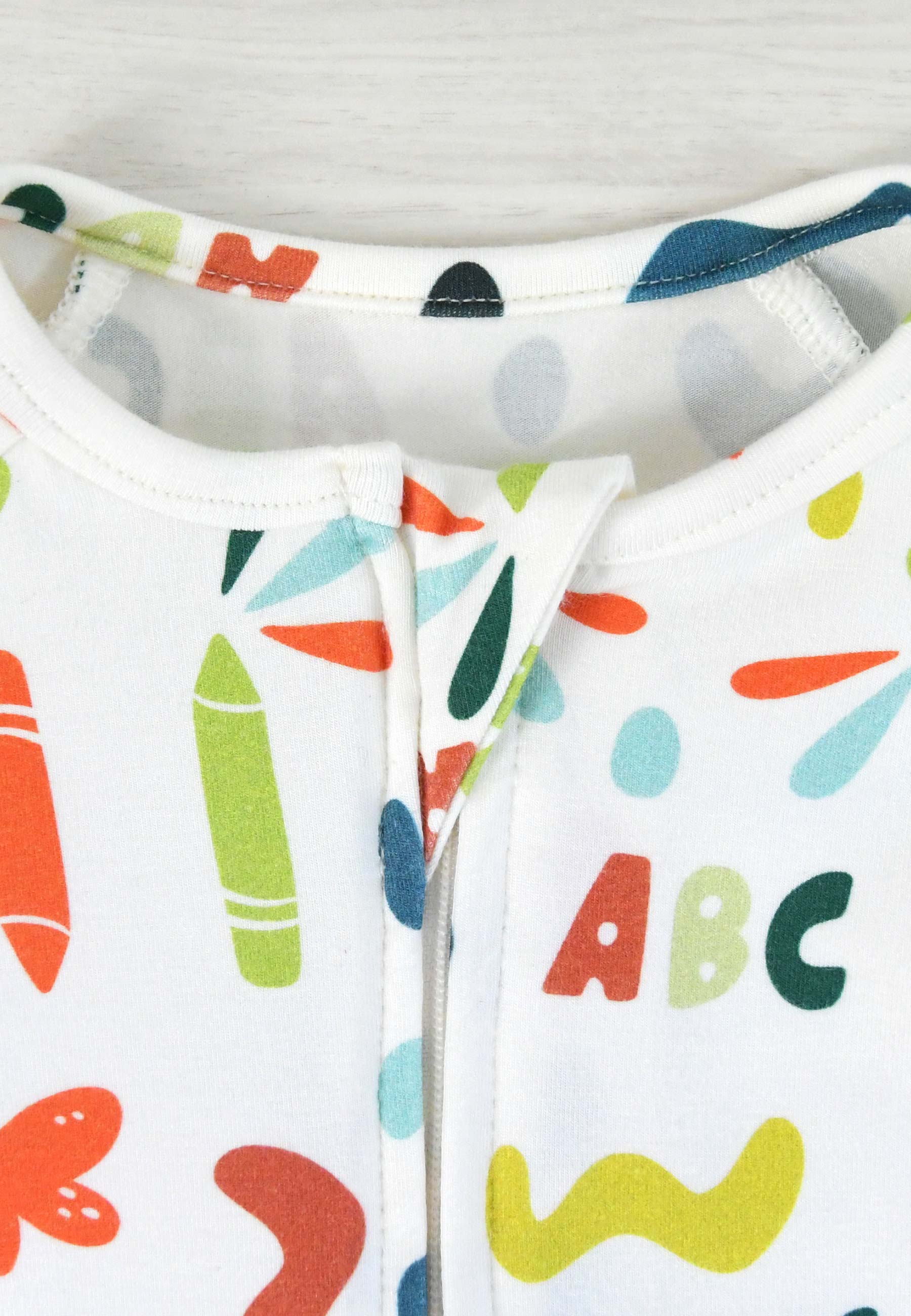 Tutina con zip in bambù - ABC - Palloncino Blu