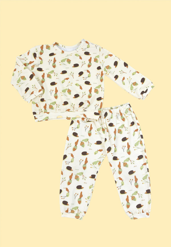 Two-Piece Bamboo Pajamas - Hedgehogs - Blue Balloon
