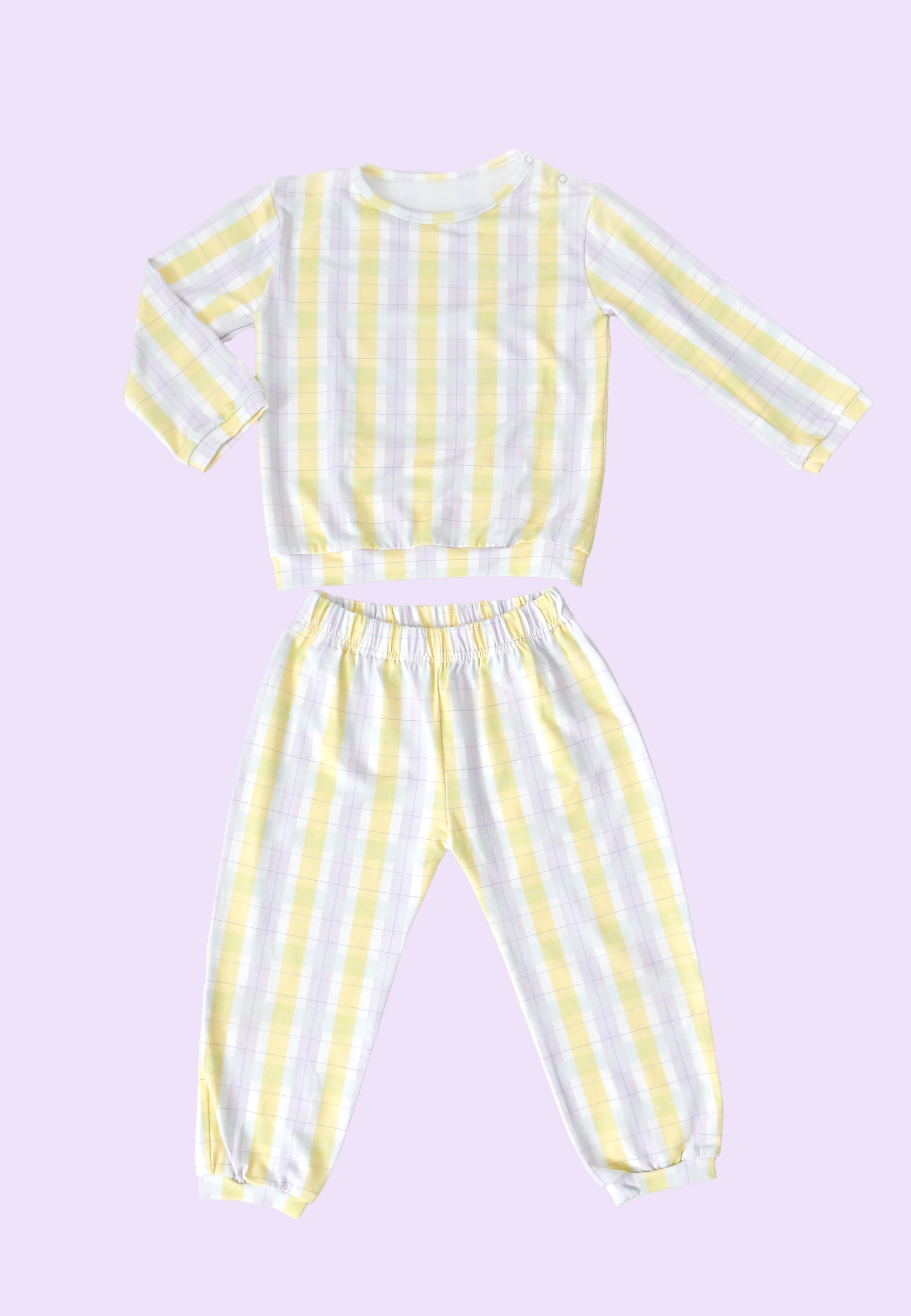 Two-Piece Bamboo Pajamas - Tartan PB - Blue Balloon