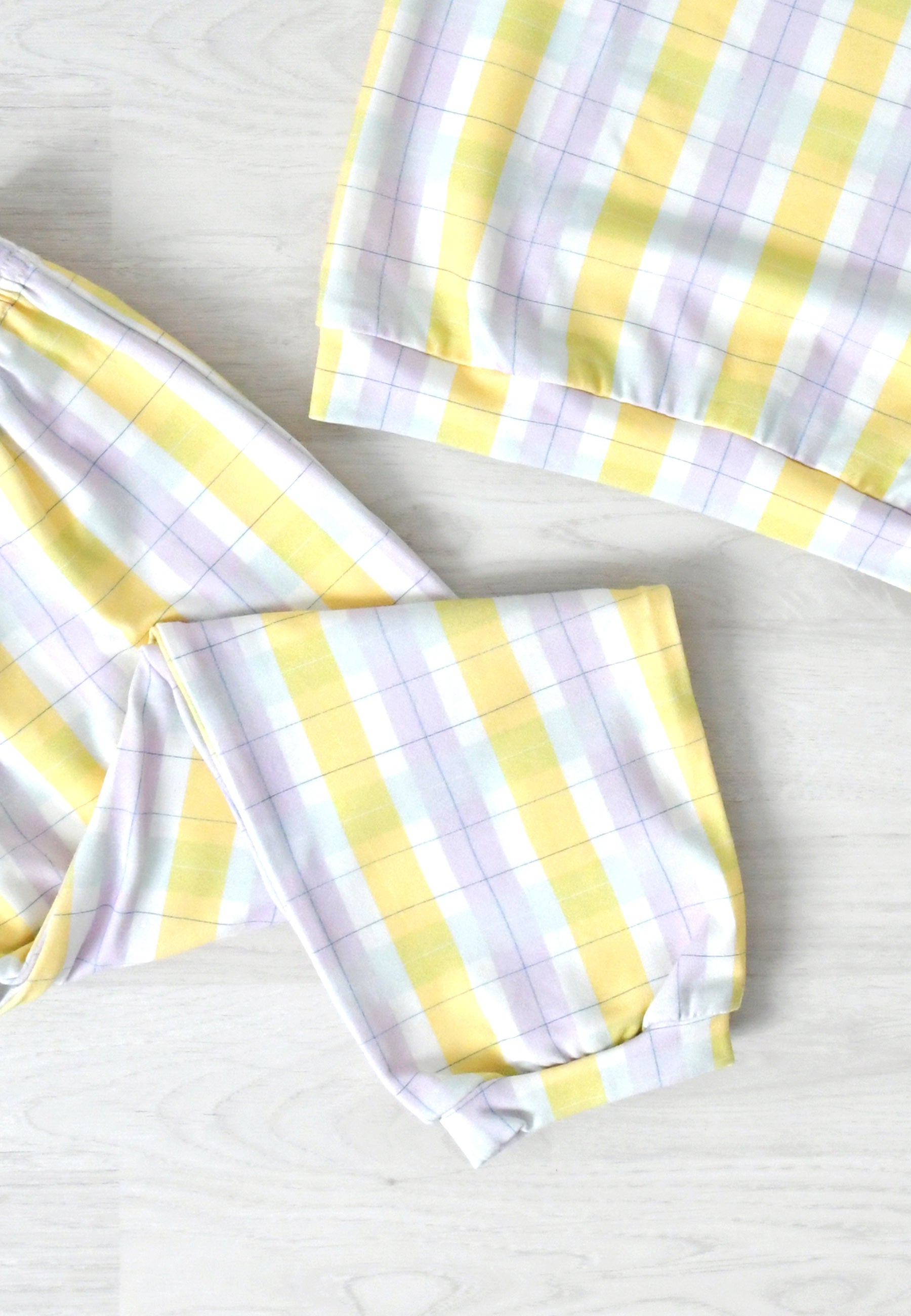 Two-Piece Bamboo Pajamas - Tartan PB - Blue Balloon