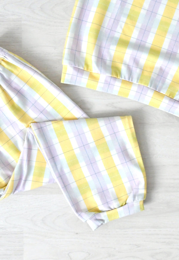 Two-Piece Bamboo Pajamas - Tartan PB - Blue Balloon
