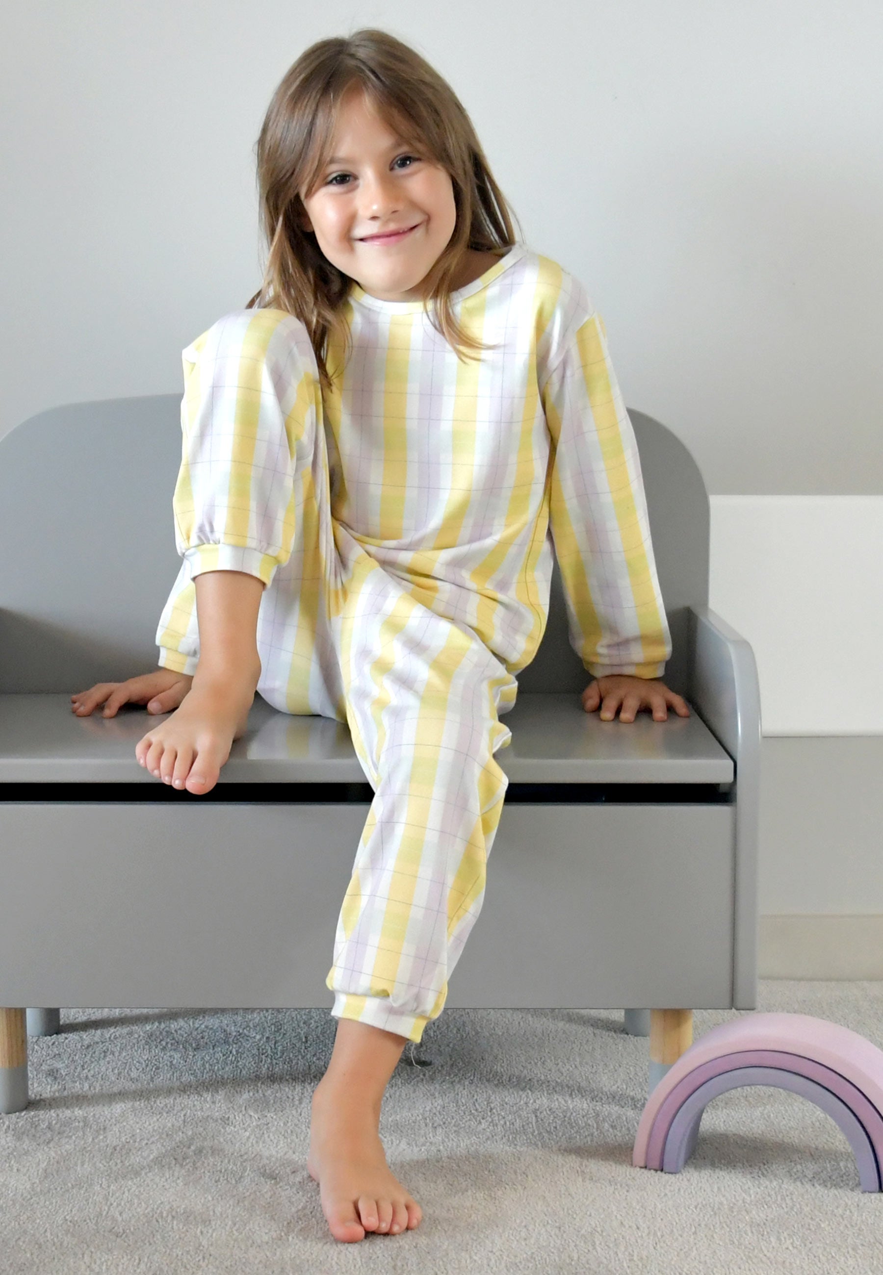 Two-Piece Bamboo Pajamas - Tartan PB - Blue Balloon