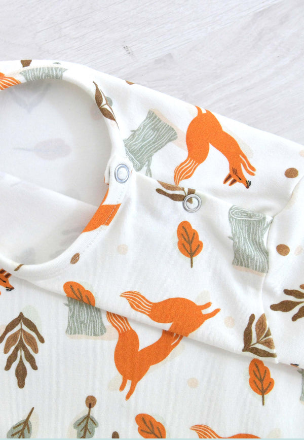 Two-Piece Bamboo Pajamas - Foxes - Blue Balloon