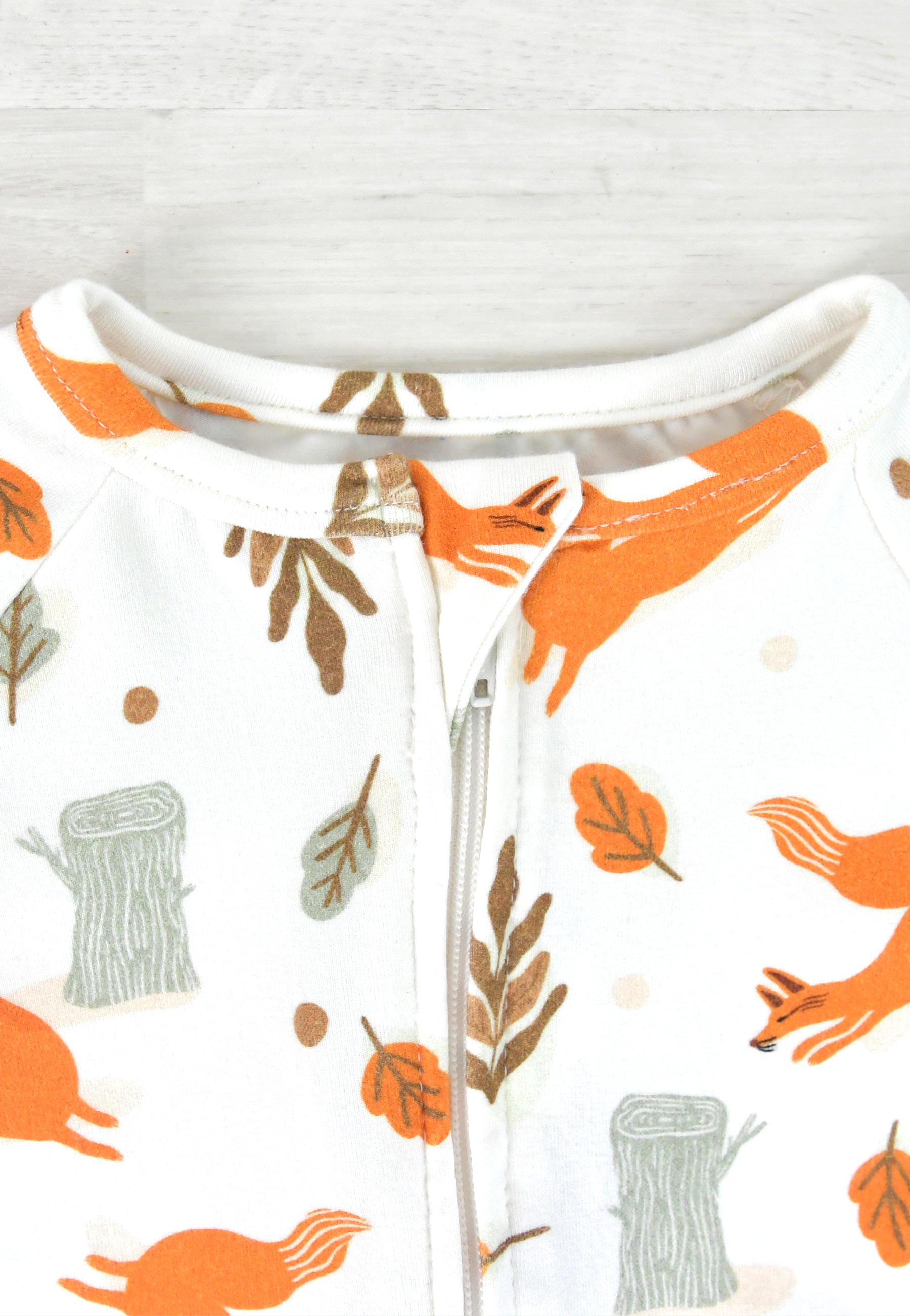 Tutina in Bamboo con Zip - Volpi - Palloncino Blu