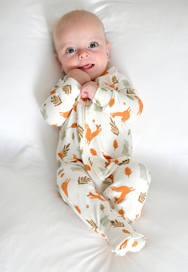 Bamboo Zip Romper - Foxes - Blue Balloon