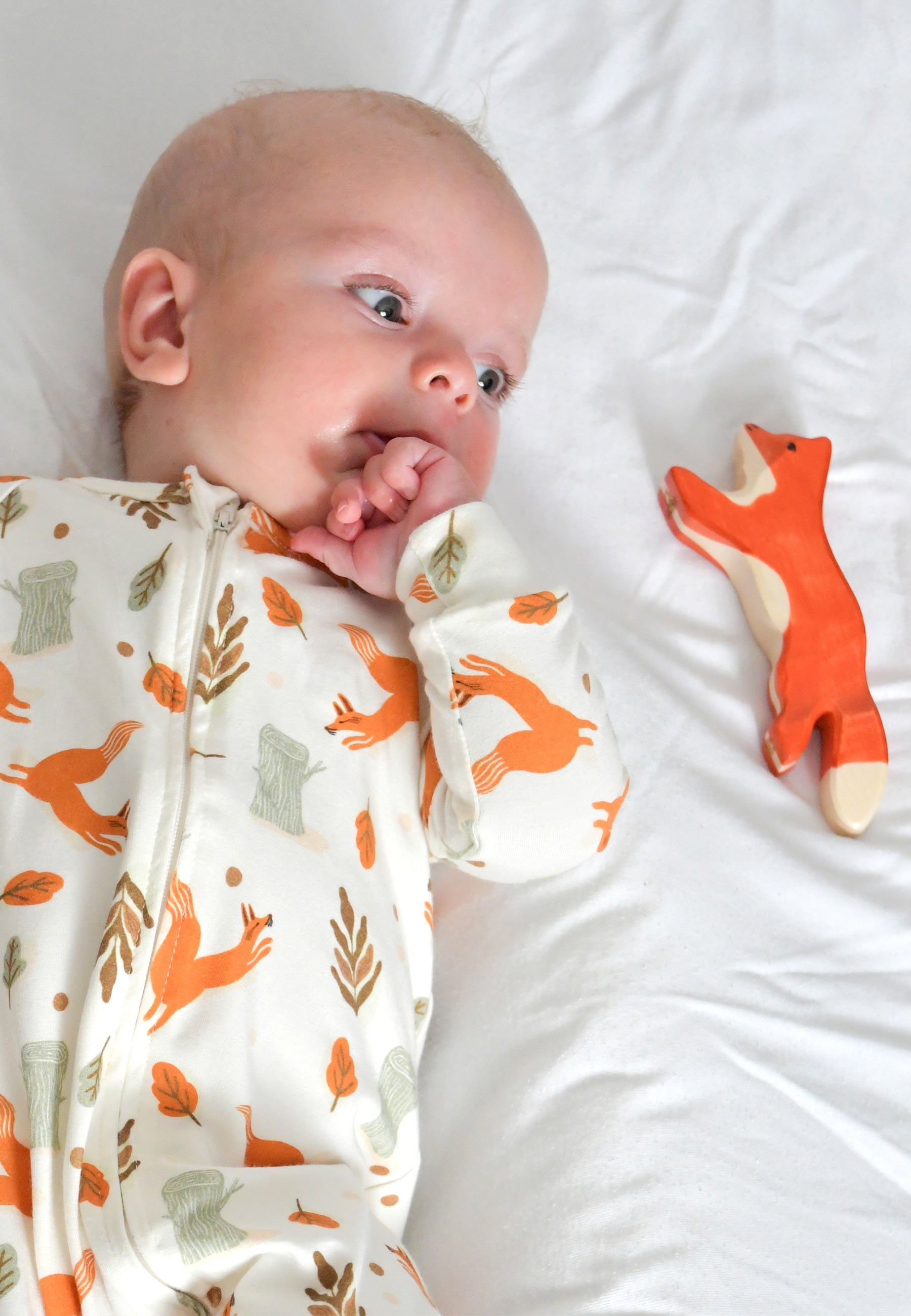 Bamboo Zip Romper - Foxes - Blue Balloon
