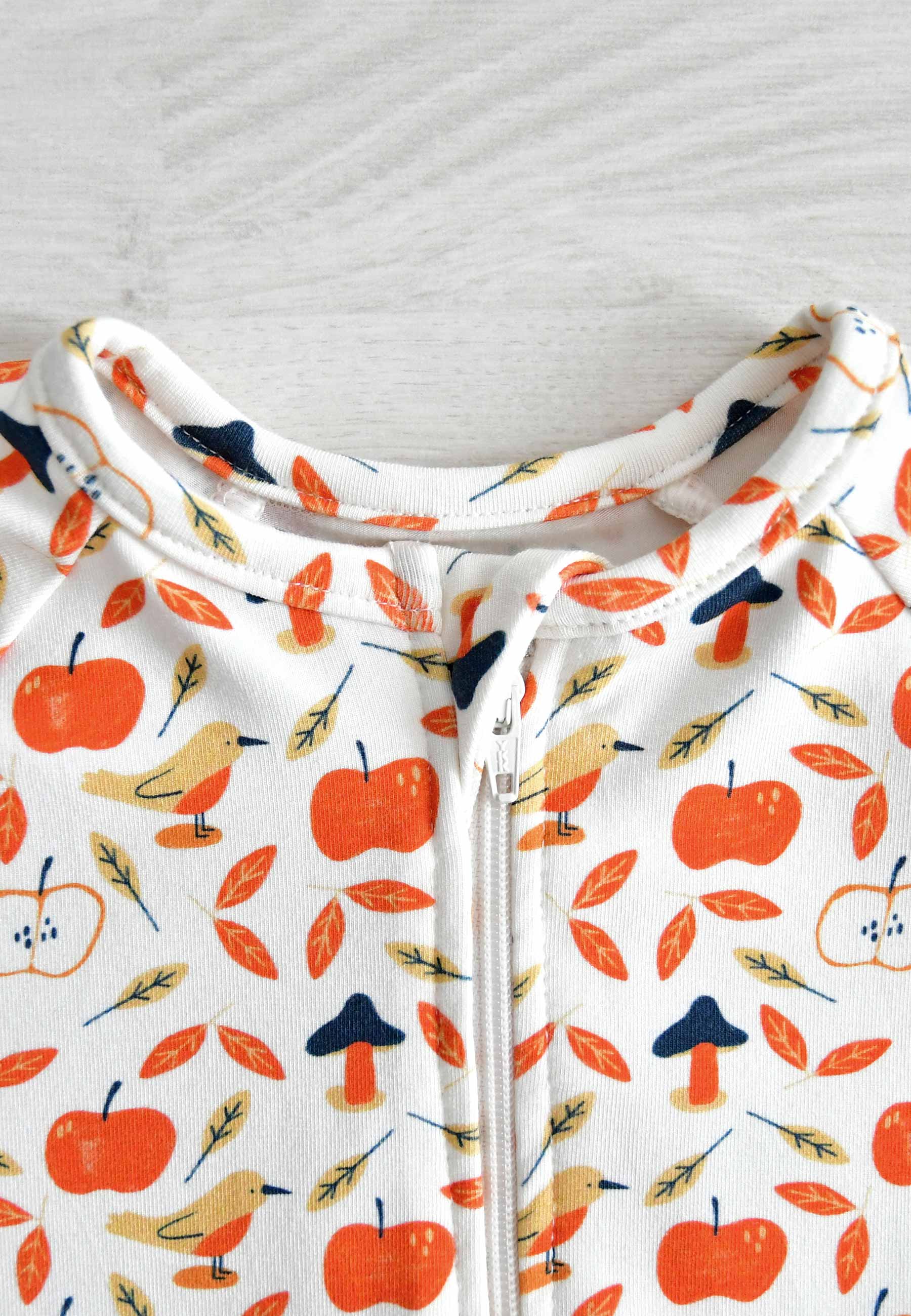 Bamboo Zip Romper - Apples - Blue Balloon