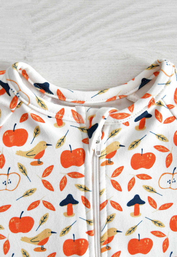 Bamboo Zip Romper - Apples - Blue Balloon
