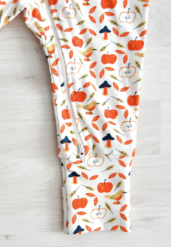 Bamboo Zip Romper - Apples - Blue Balloon