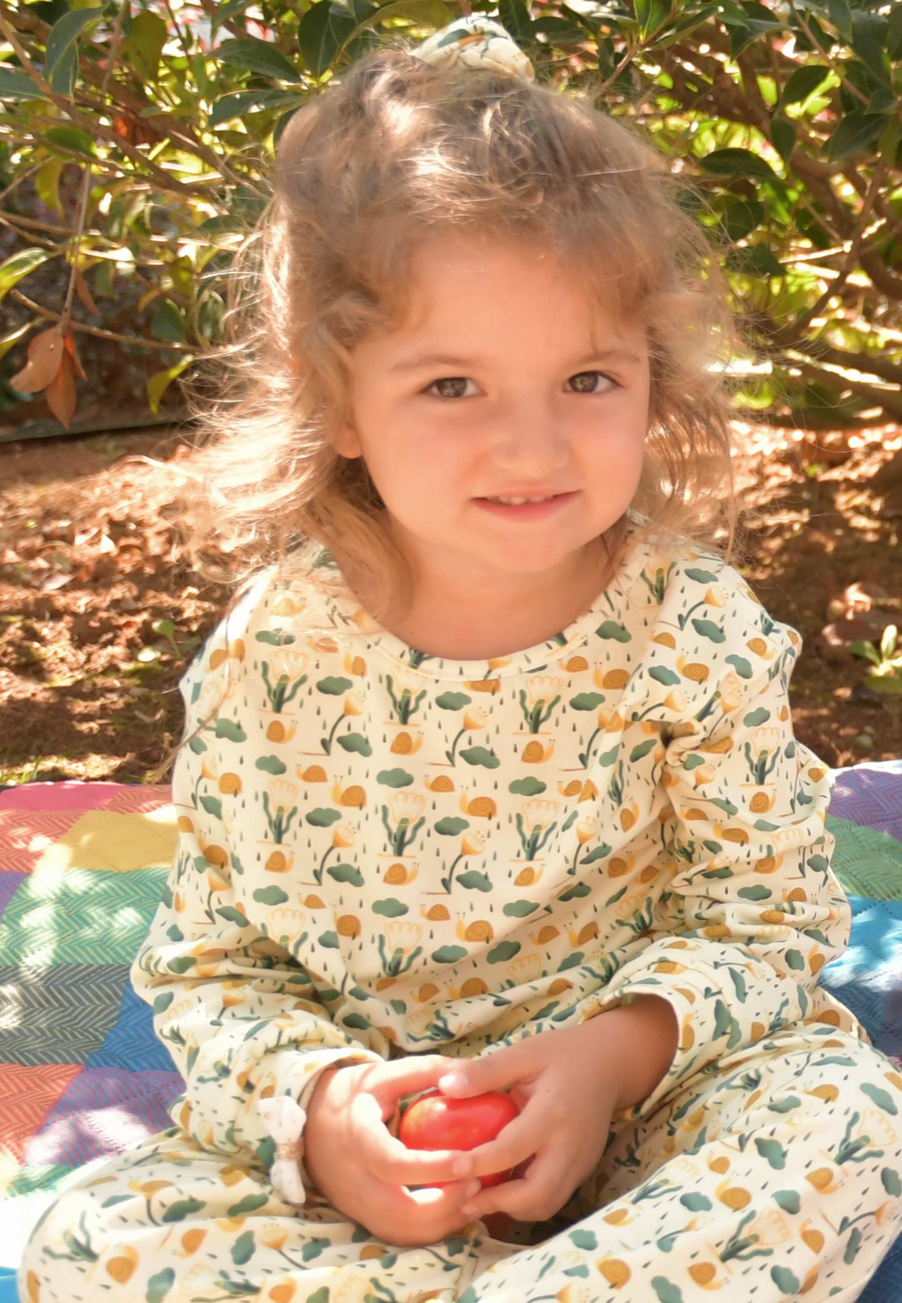 Two-Piece Bamboo Pajamas - Snails - Blue Balloon