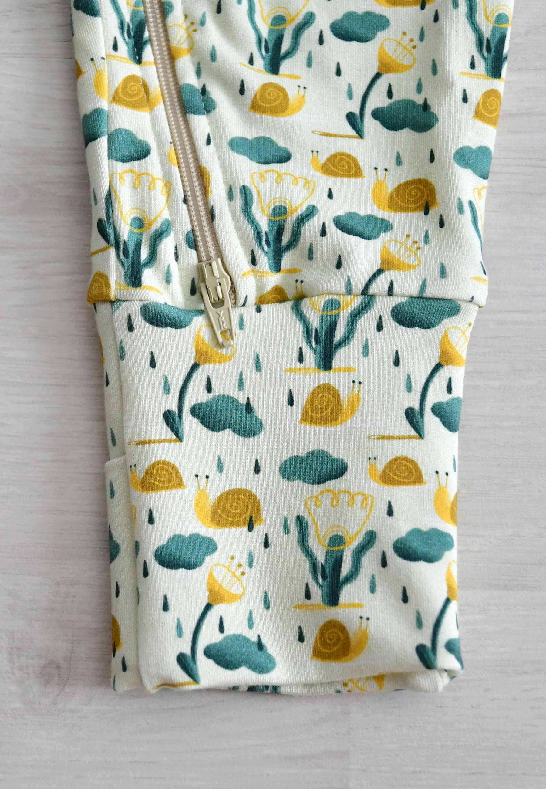 Bamboo Zip Romper - Snails - Blue Balloon